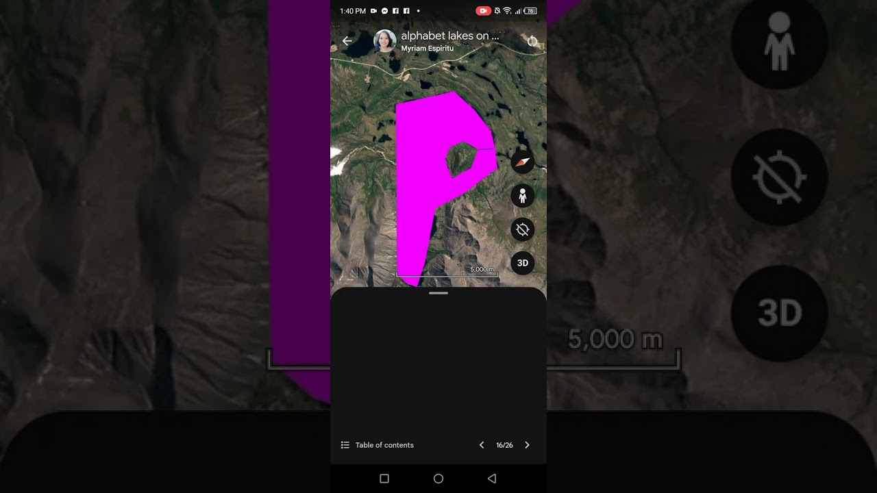 Alphabetical lakes on sky from google earth