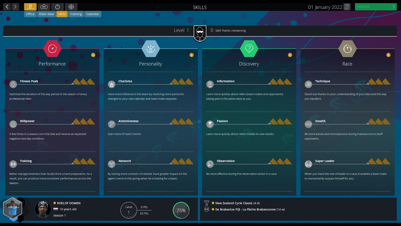 Pro Cycling Manager 2022 Sådan sætter du dine skills i Be a Pro