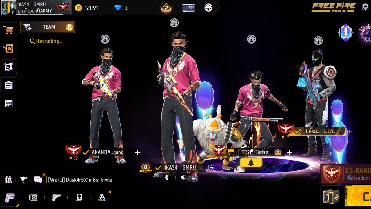 Free fire live Cs rank push GRANDMASTER Vs master