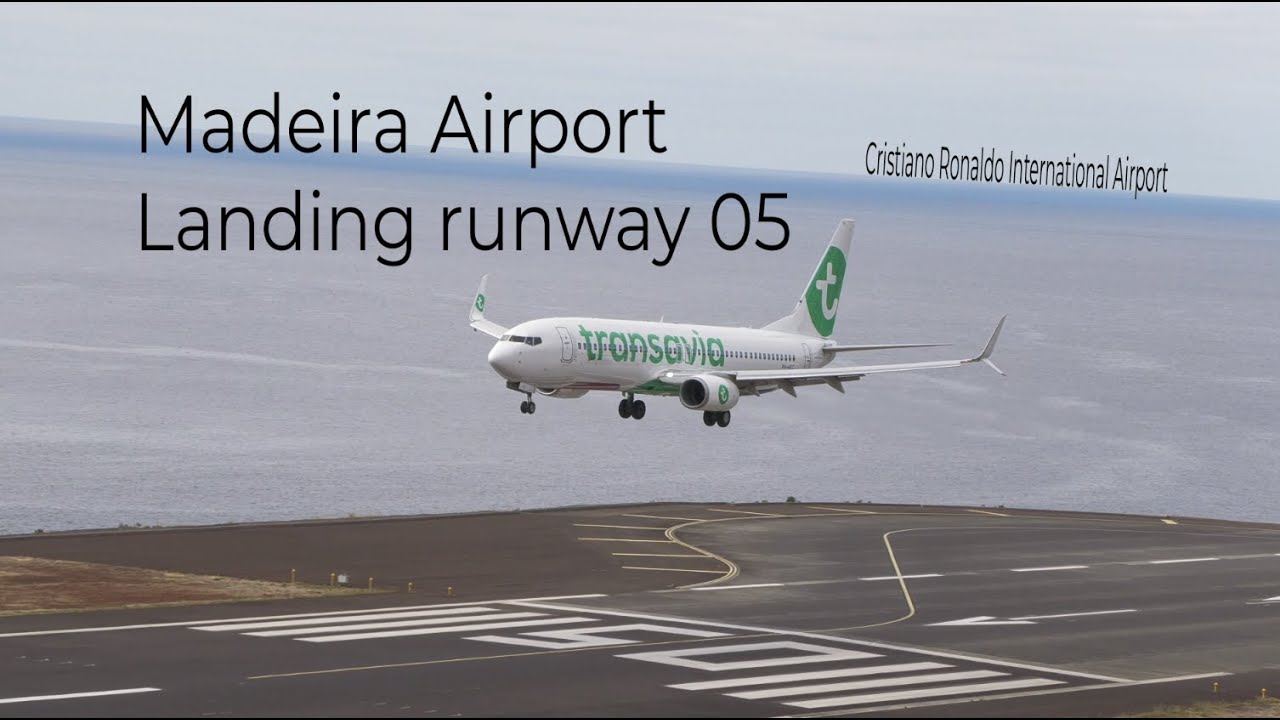 Approach and landing runway 05 Funchal Madeira Airport (FNC LPMA) Both from the cockpit and outside!