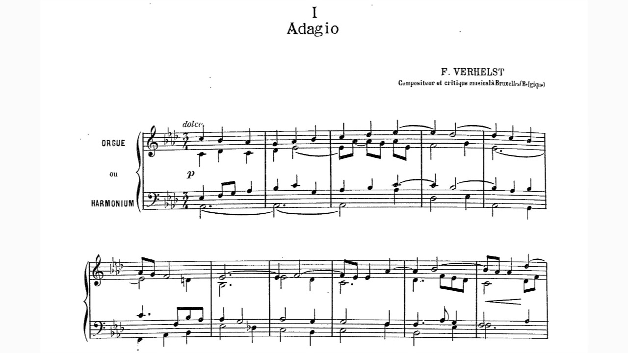 François Verhelst - Adagio for Organ (1912) [Score-Video]