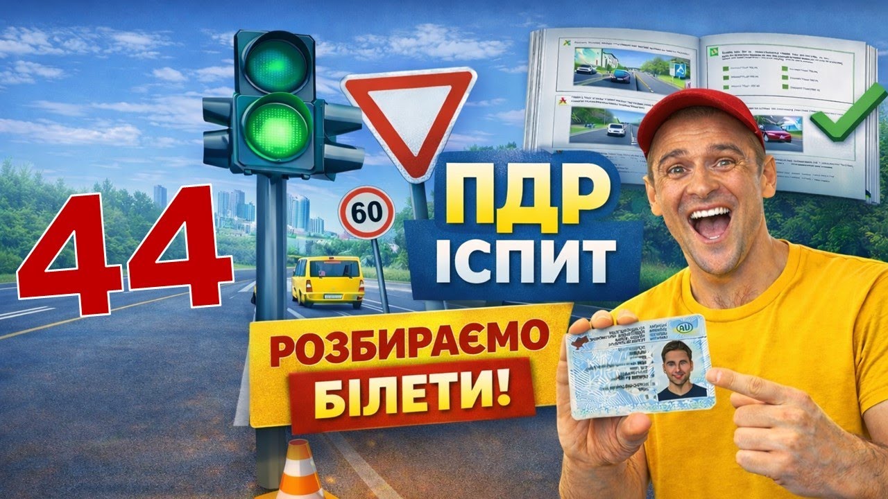 Cкласти іспит з ПДР легко без помилок з першого разу. Білет №44.
