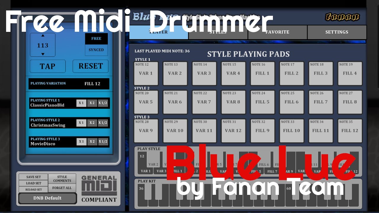 Free Midi Drummer - Blue Lue by fanan Team (No Talking)