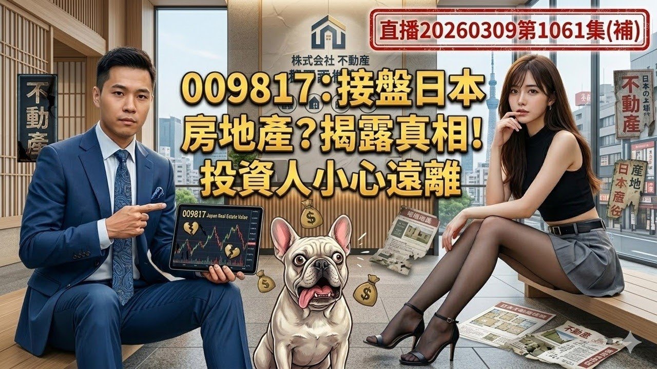 009817＝接盤日本房地產？為何要遠離009817投資人小心！日本不動產可能沒有價值009817爆紅背後：高檔日本不動產的真相直播20260309第1061集 #國泰日本不動產