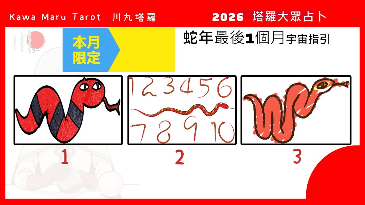 塔羅占卜，2026年2/1～2/16宇宙指引｜宇蛇年最後的運勢｜大眾占卜3選1｜川丸 KawaMaru Tarot