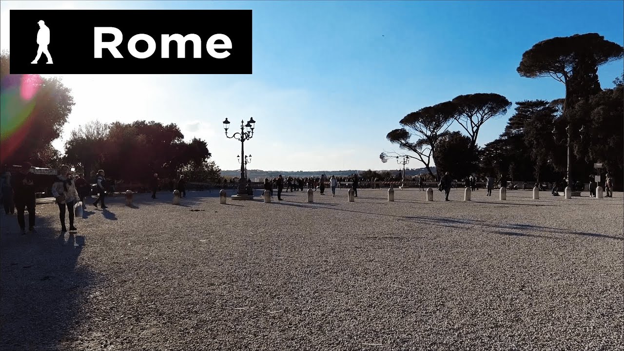 Rome walk in Sunshine from Via Vittorio Veneto to Terrazza del Pincio | Outside Walker