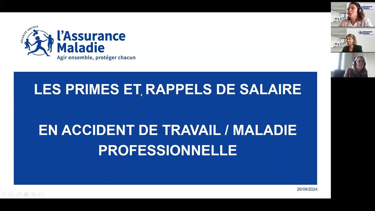Webinaire - Primes et rappels de salaire en accident de travail/maladie professionnelle