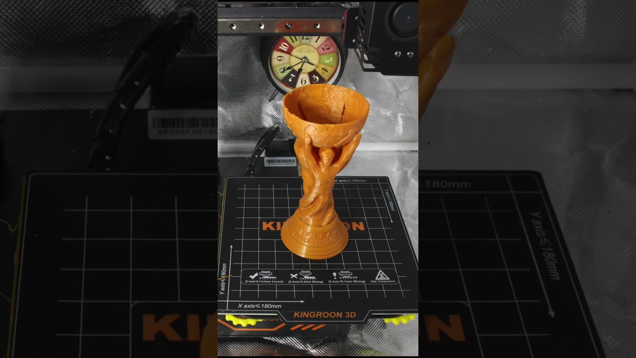 FIFA World Cup Trophy Time Lapse on the KINGROON KP3S 3D Printer