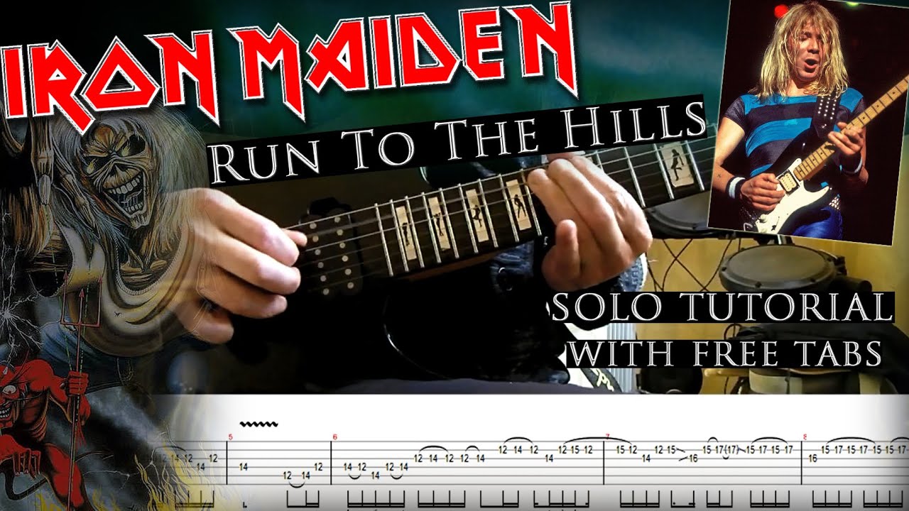 Iron Maiden - Run To The Hills Dave Murray's solo lesson (with tablatures and backing tracks)