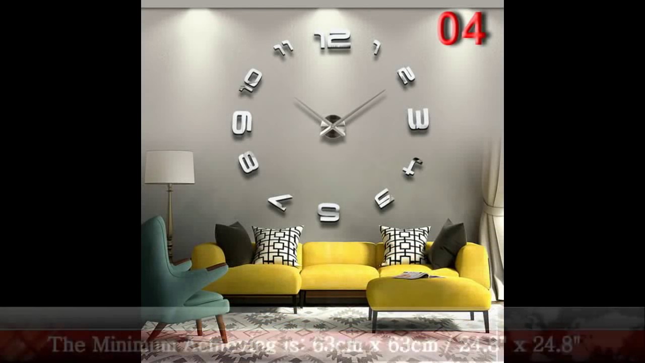 Fashion Large DIY Wall Clock Home Decor 3D Mirror Sticker Big Timer Art Watch