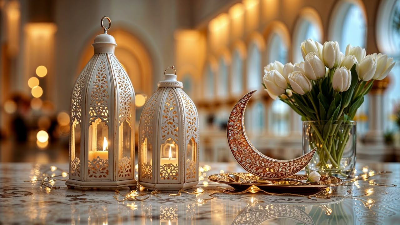Ramadan Kareem Luxury Screensaver Tv art 2026 🌙 خلفية رمضان كريم | أجواء أنيقة فوانيس رمضانية و زهور