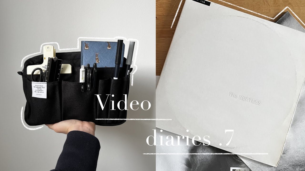 Video diaries .7 | autumnal journalling, old vinyls & organizing stationary in delfonics pouch