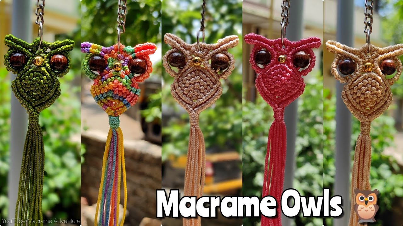 DIY Handmade Macrame Owl 🦉| Macrame keychain owl bird
