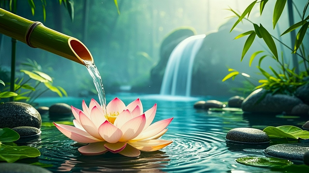 Deep Sleep Relaxing Music 🌿 Bamboo Water Sounds, Nature Ambience for Stress Reduction