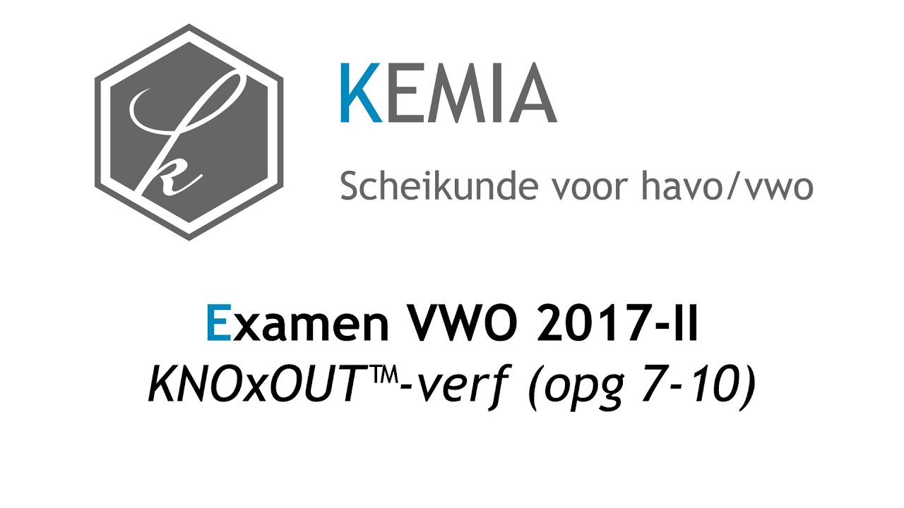 Examen scheikunde VWO 2017-II: KNOxOUT-verf (opg 7-10)