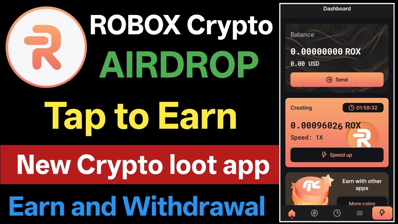 New Tap to Earn crypto app Robox || ROX token free mining 2026- Tap to Earn