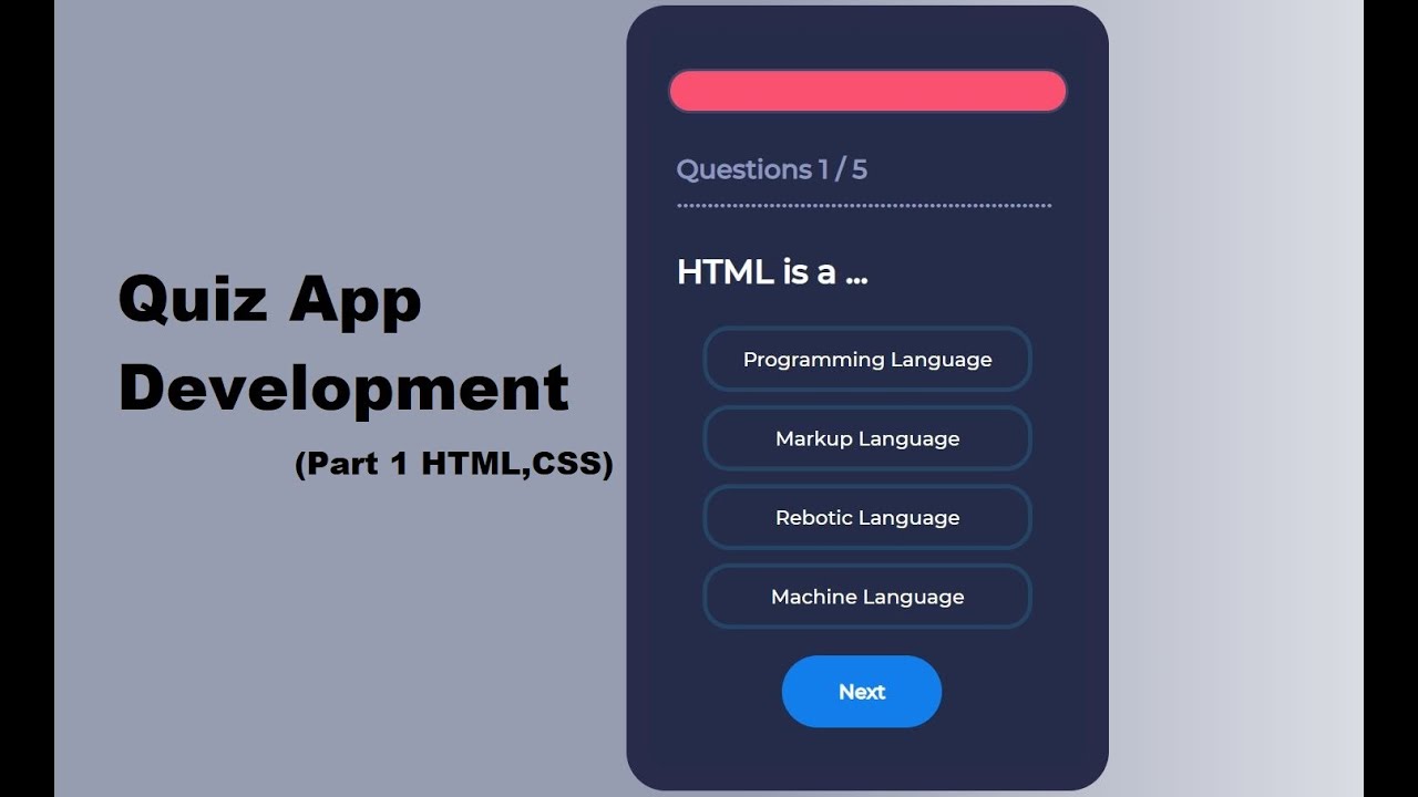 Quiz App Development By Using HTML ,CSS And JavaScript From Scratch