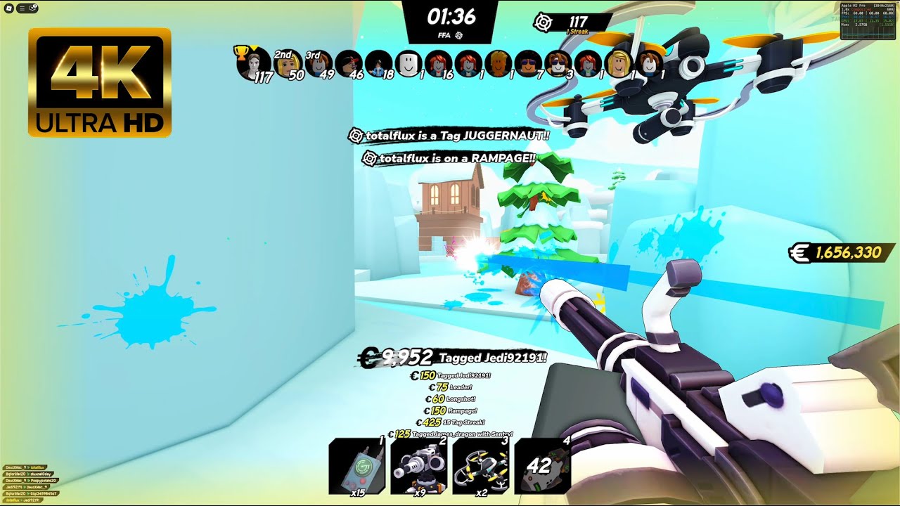 Roblox - BIG Paintball 2 (Whiteout Minigun RAMPAGE!!) | 4K Gameplay