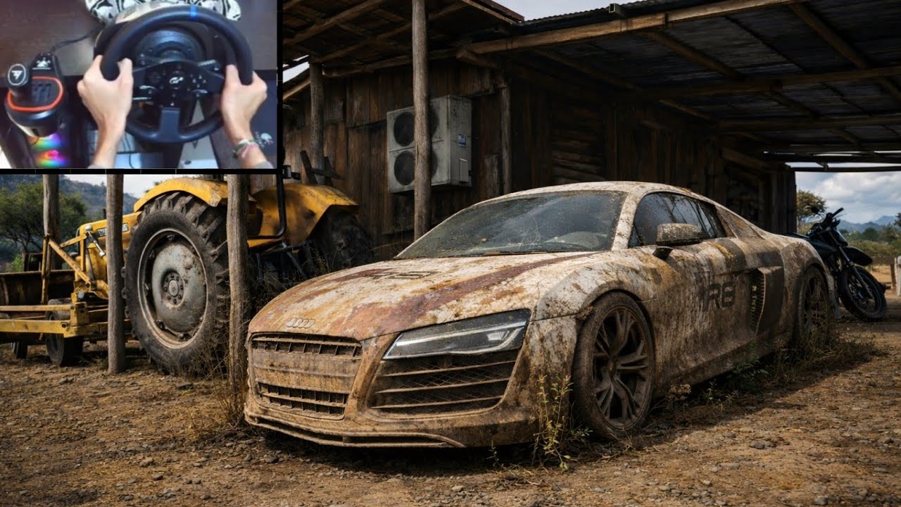 REBUILDING ABANDONED 900 HP AUDI R8 V10 QUTTRO | THRUSTMASTER T300 RSGT STEERING WHEEL GAMEPLAY