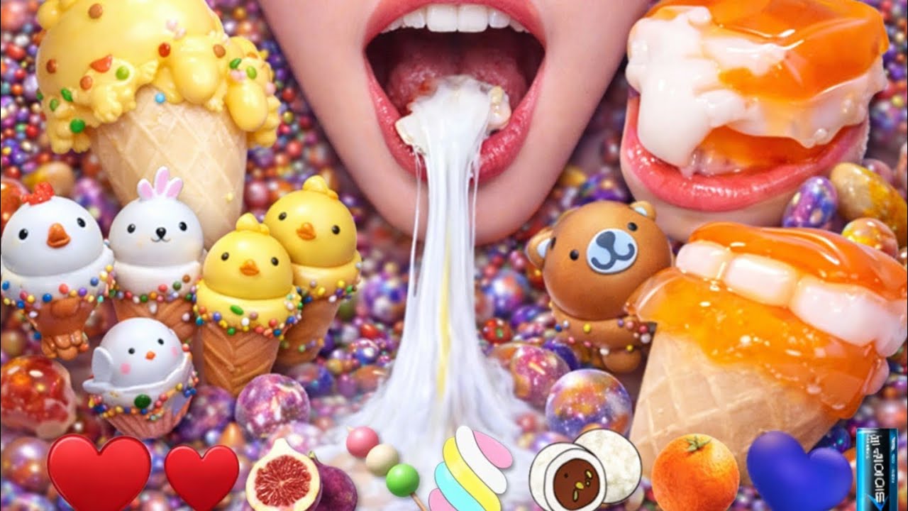 Satisfying Cheese Pull & Cute Ice Cream ASMR 🍦🧀 Ultra Sticky Sounds | No Talking