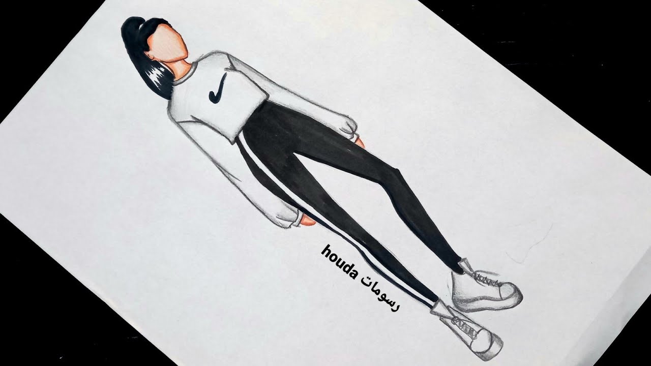 رسم أزياء رياضية سهل خطوة بخطوة /تعلم رسم الأزياء /رسم سهل /sports fashion drawing