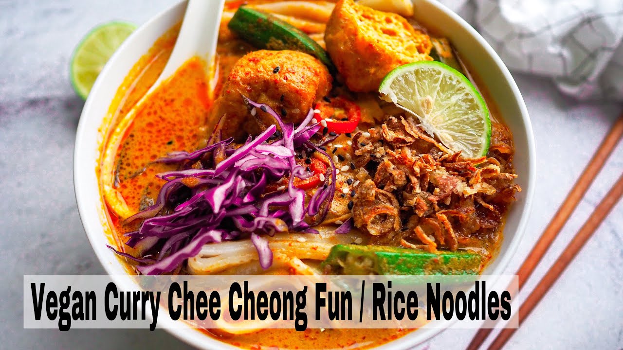 Curry Chee Cheong Fun | Easy vegan  recipe | 咖喱猪肠粉