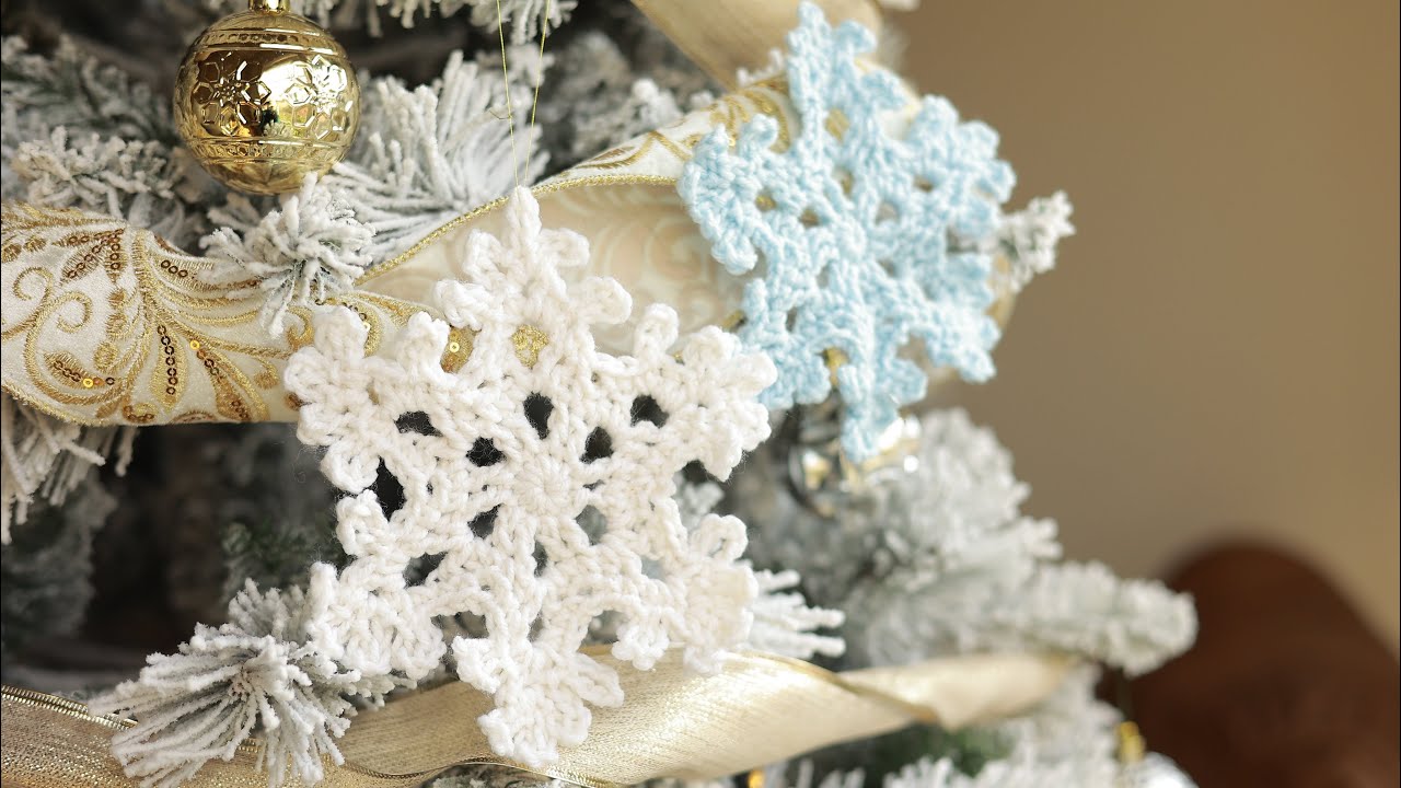 【钩针编织】圣诞雪花挂饰教程｜新手向