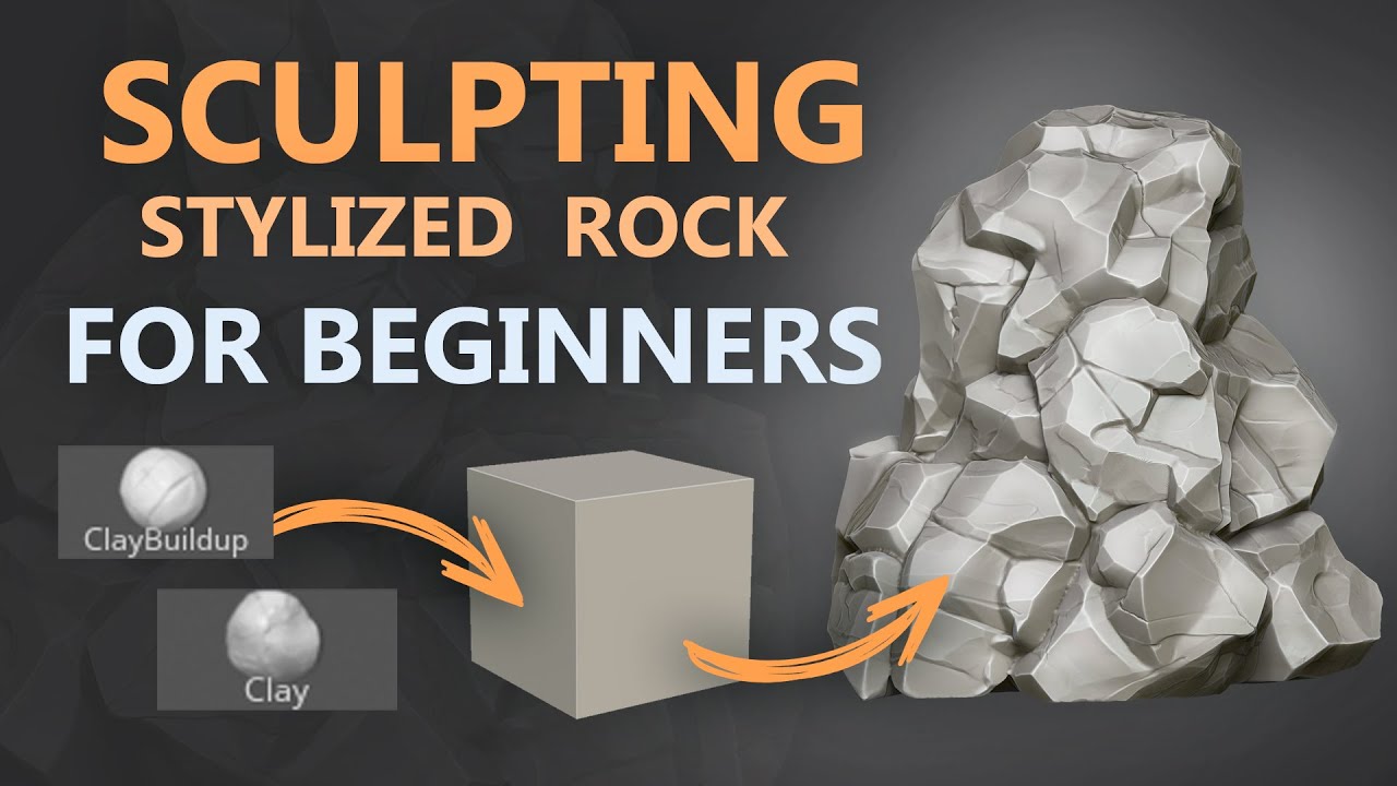 Sculpting a Stylized Rock Texture with Zbrush for Beginners