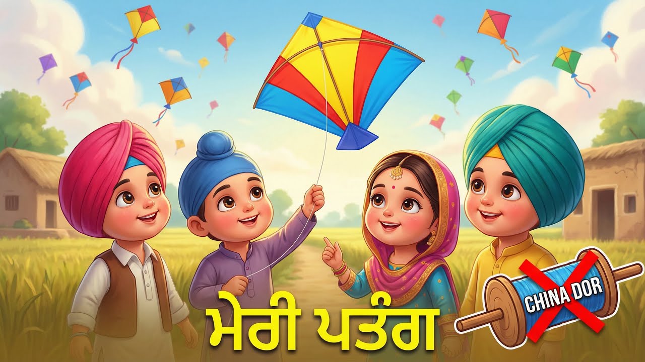 Meri Patang | Story & Song | ❌No China Dor | ਪਤੰਗ ਉਡਾਈਏ ਸੁਰੱਖਿਅਤ | Happy Basant Panchmi | Cartoons
