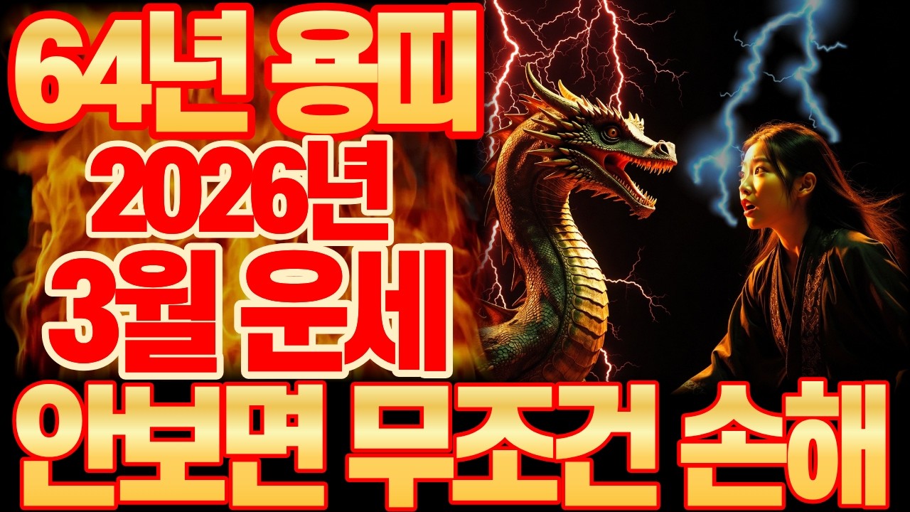 2026년 3월, 1964년 갑진생 용띠, 대박 운세 총정리｜3월 행운 번호 공개