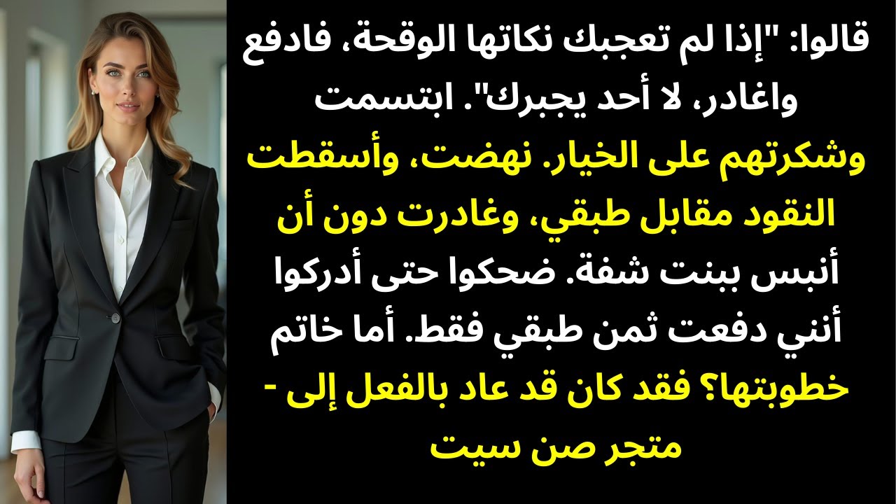 قالوا: «إن لم تُعجبك نكاتها الوقحة، ادفع وغادر فقط» — ابتسمت وقلت: «شكرًا على…»