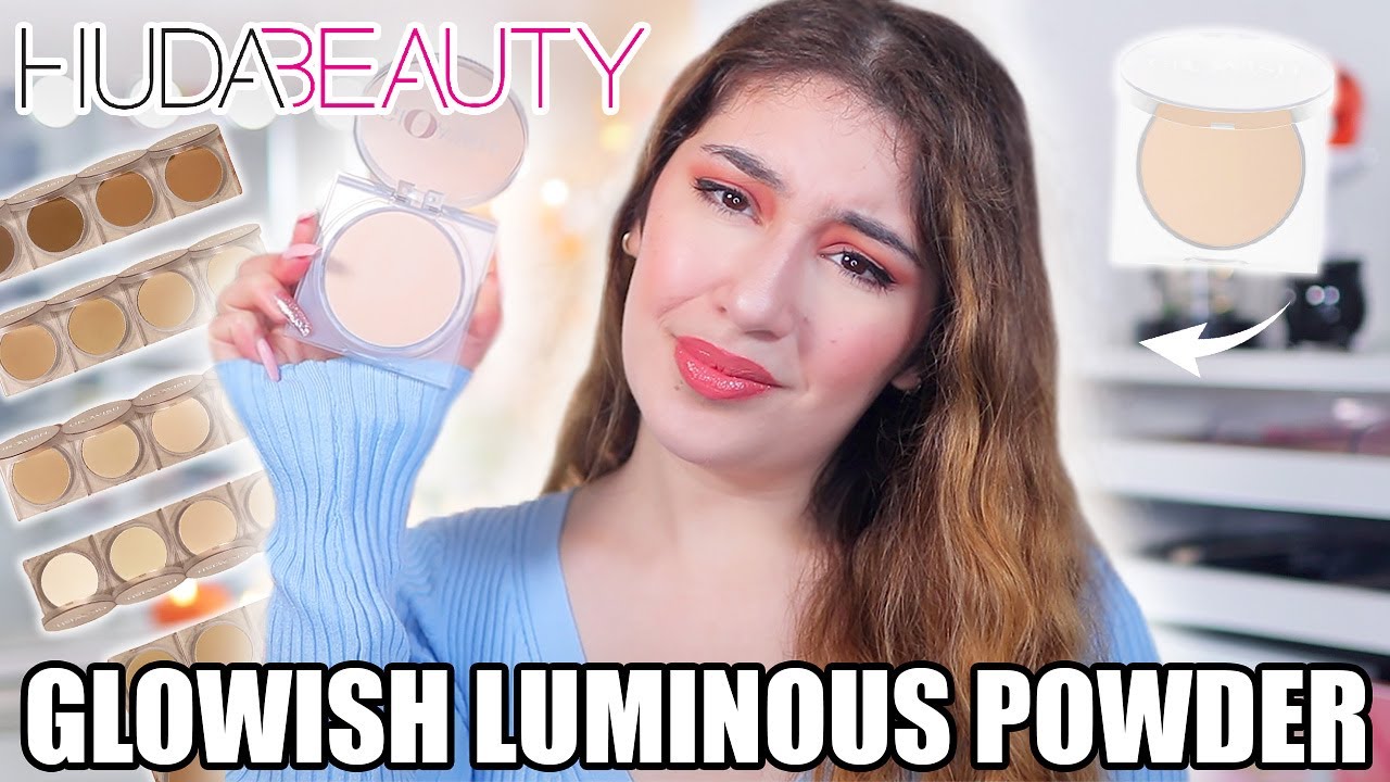 HUDA BEAUTY GLOWISH LUMINOUS POWDER FOUNDATION REVIEW + FIRST IMPRESSIONS