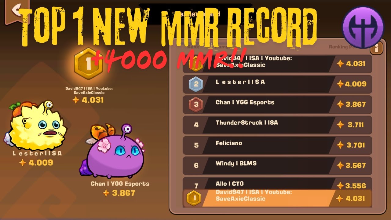 Axie Classic V2 | TOP 1 NEW MMR RECORD +4000 | Lunacian Code: SaveAxieClassic