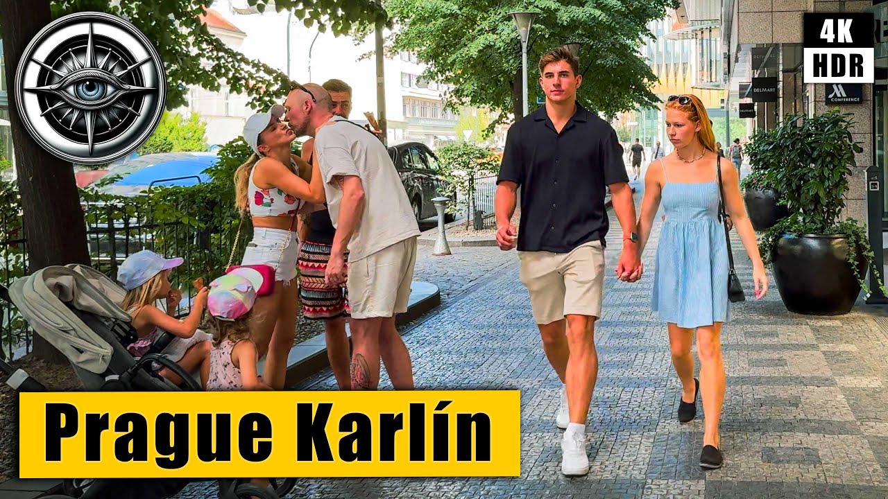 Prague's Walk to Karlín to escape the heat in the Church 🇨🇿 Czech Republic HDR ASMR