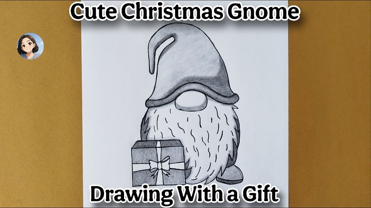 How to Draw a Christmas Gnome 🎄 Pencil Drawing Tutorial  Step-by-Step | Easy Holiday Art Ideas