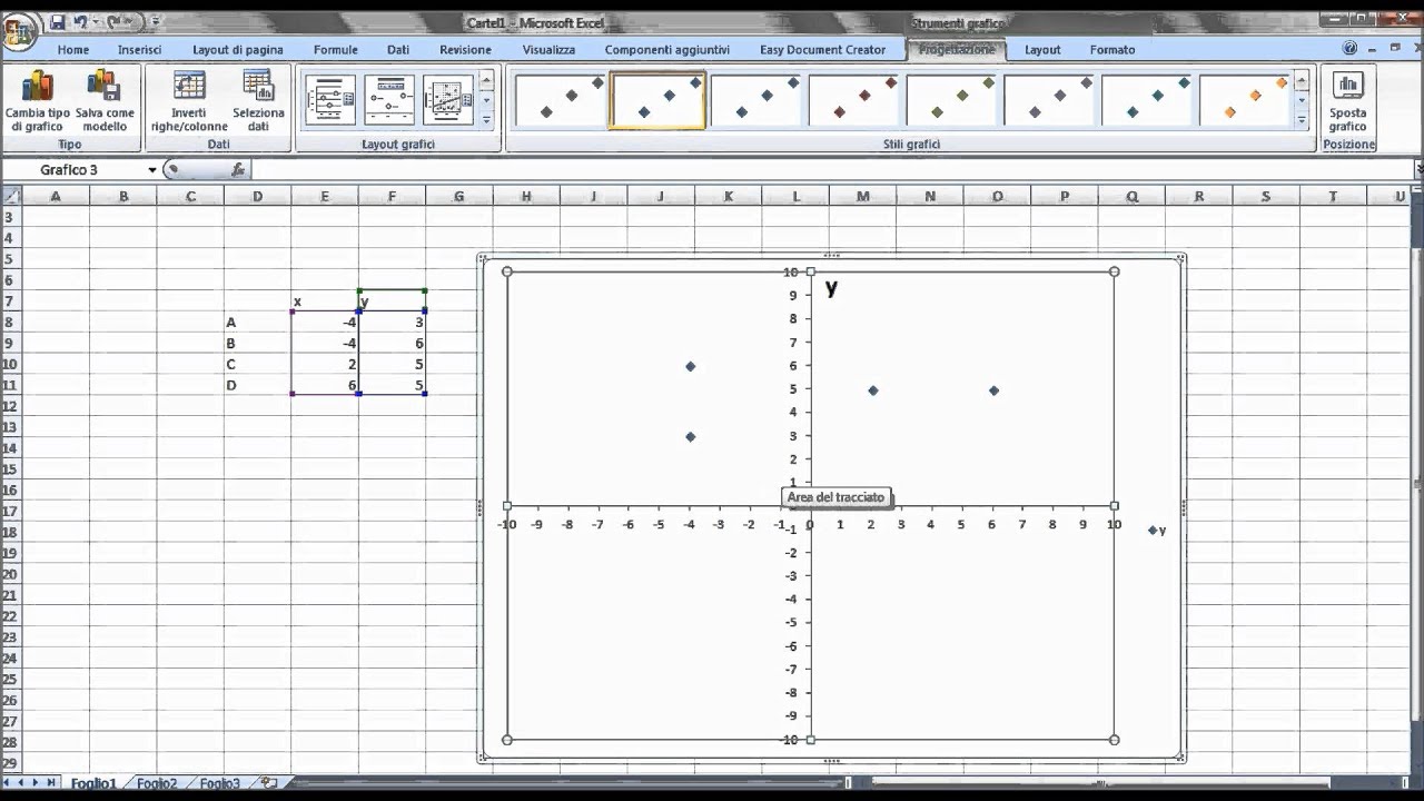 Piano cartesiano con Excel