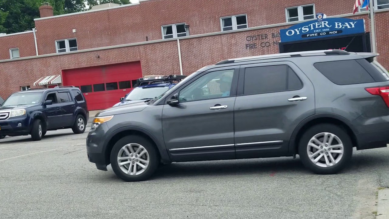 OYSTER BAY FIRE STATION ON SOUTH STREET -  SIREN, TWO LADDERS RESPONDING