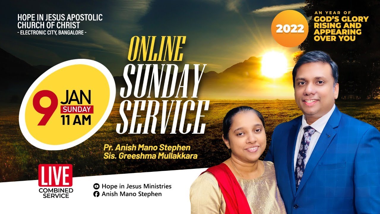 🔴 LIVE Online Sunday Service || Pr Anish Mano Stephen || English - Malayalam