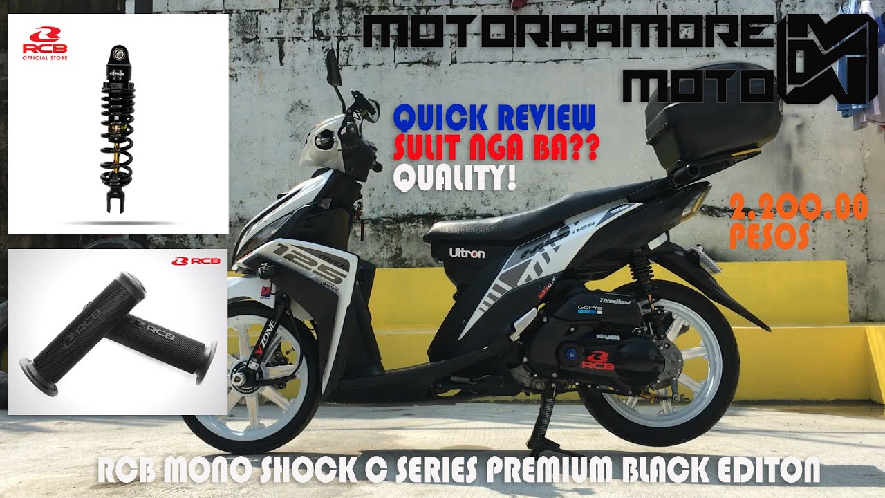 RCB Mono Shock C Series Premium Black Edition & RCB Hand Grip Installation for Mio i 125s