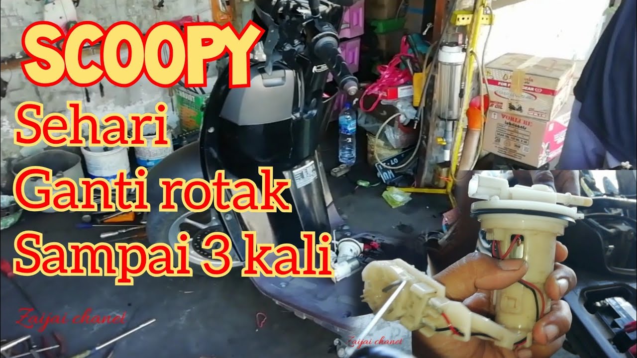 scoopy sehari ganti rotak 3 kali😅