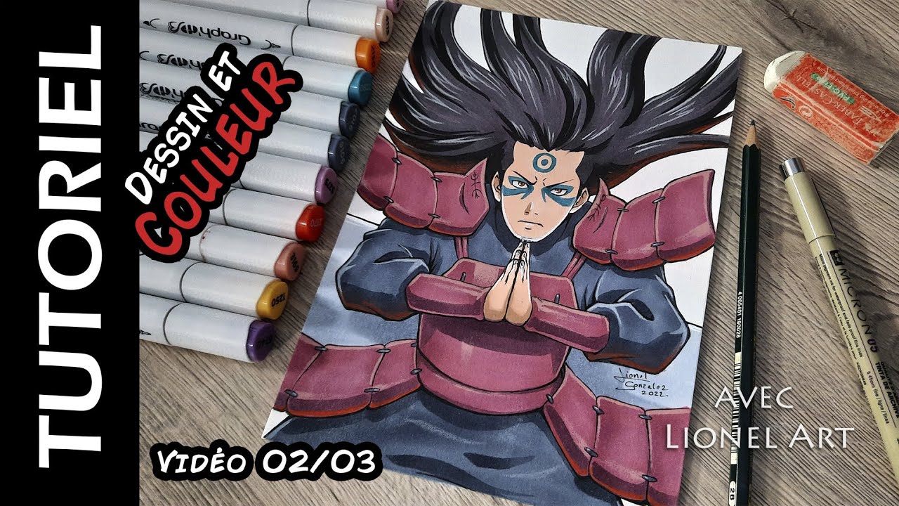 Comment Dessiner Hashirama - L'encrage - 2 sur 3