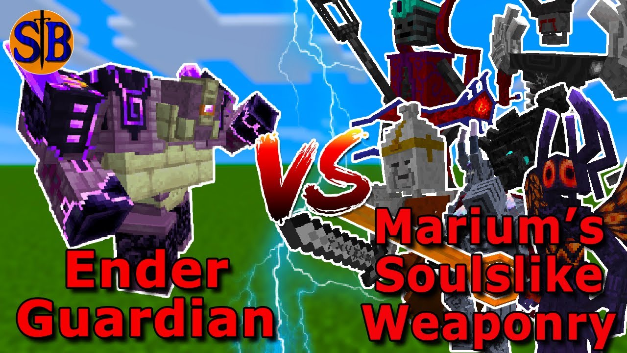 Ender Guardian vs Marium's Soulslike Weaponry | Minecraft Mob Battle
