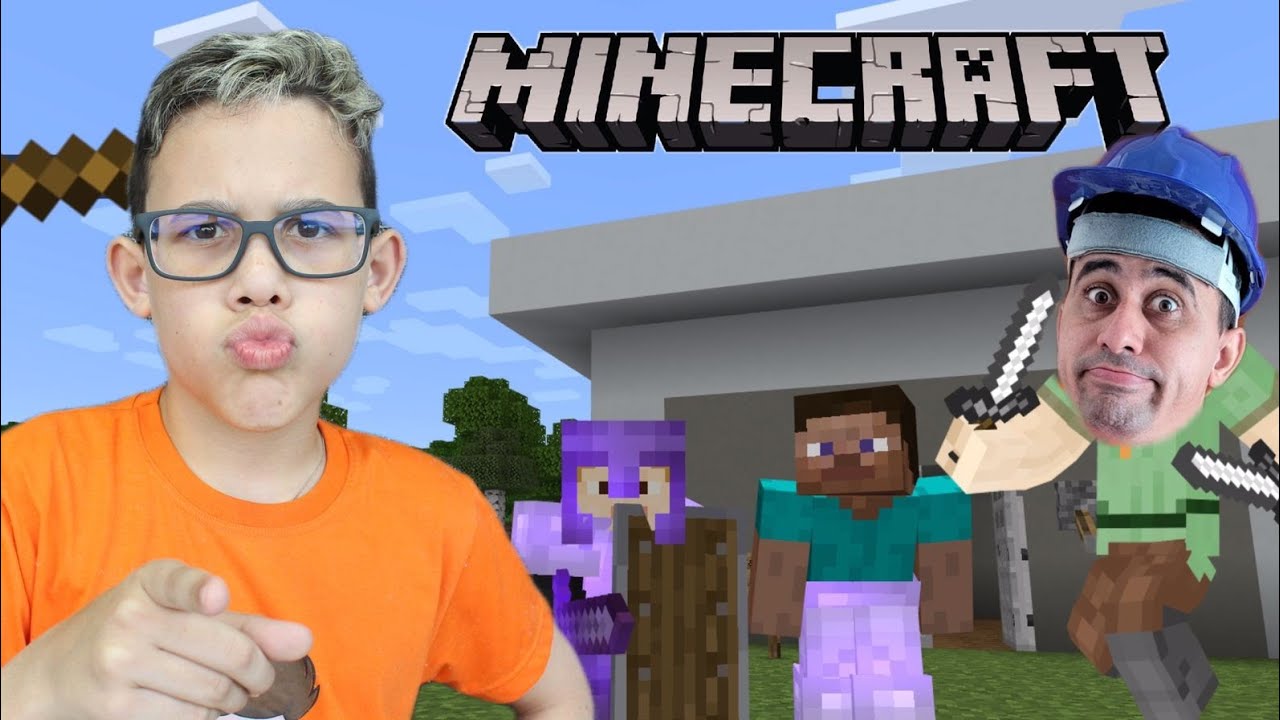 LUCAS E SEU PAI CONSTROEM UMA CASA NO MINECRAFT