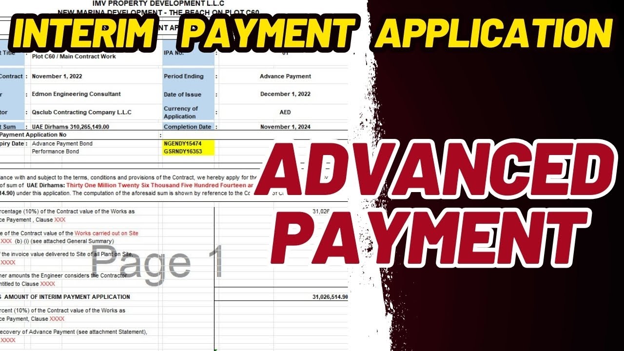 IPA - Advanced Payment Process #qsclub #quantitysurveyors
