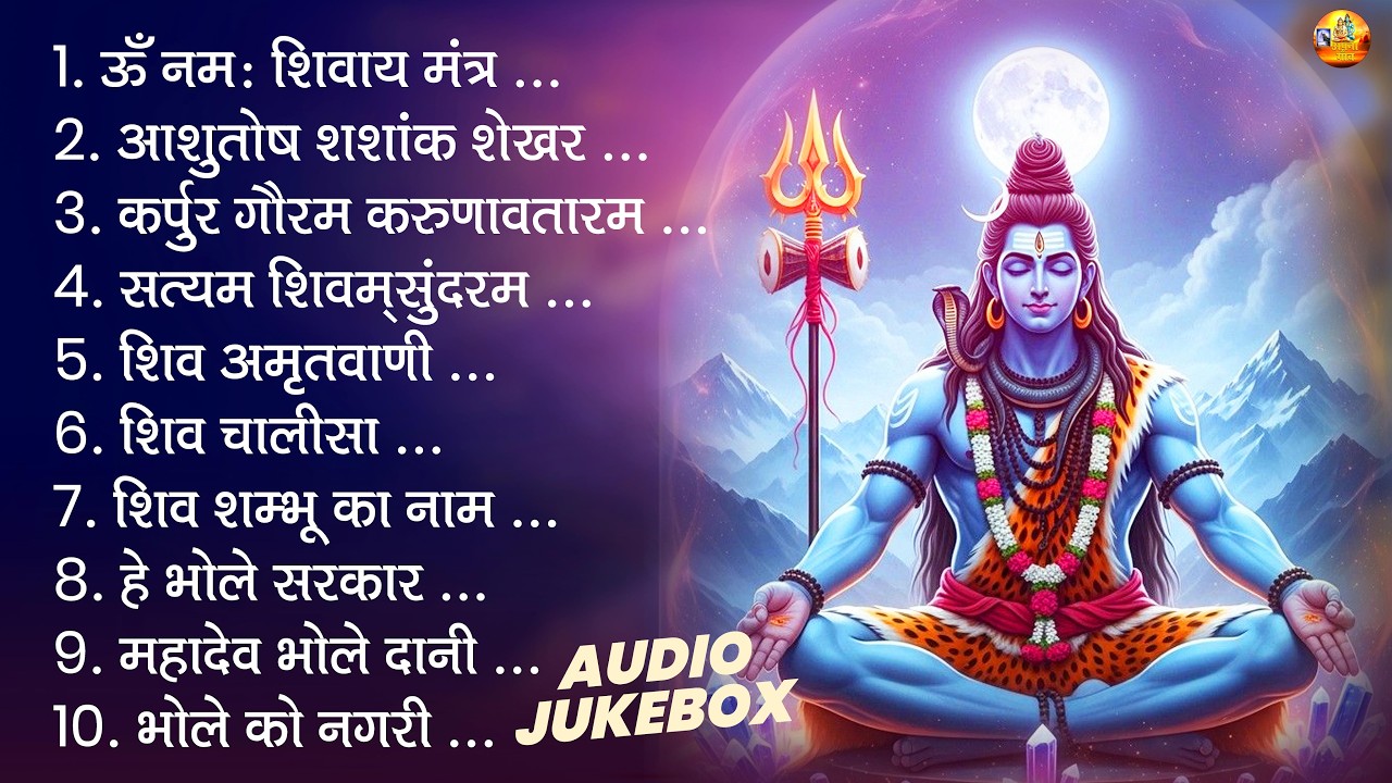 शिव भजन | ॐ नमः शिवाय, आशुतोष शशांक शेखर, कर्पुर गौरम करुणावतारम, सत्यम शिवम् सुंदरम, शिव अमृतवाणी