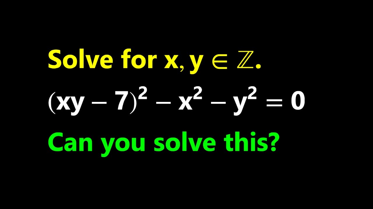 Решение уравнения (xy-7)² = x² + y² | Диофантово уравнение