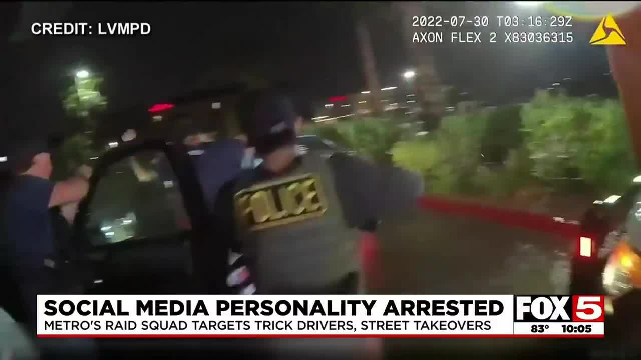 Social media personality arrested by Las Vegas police RAID officers