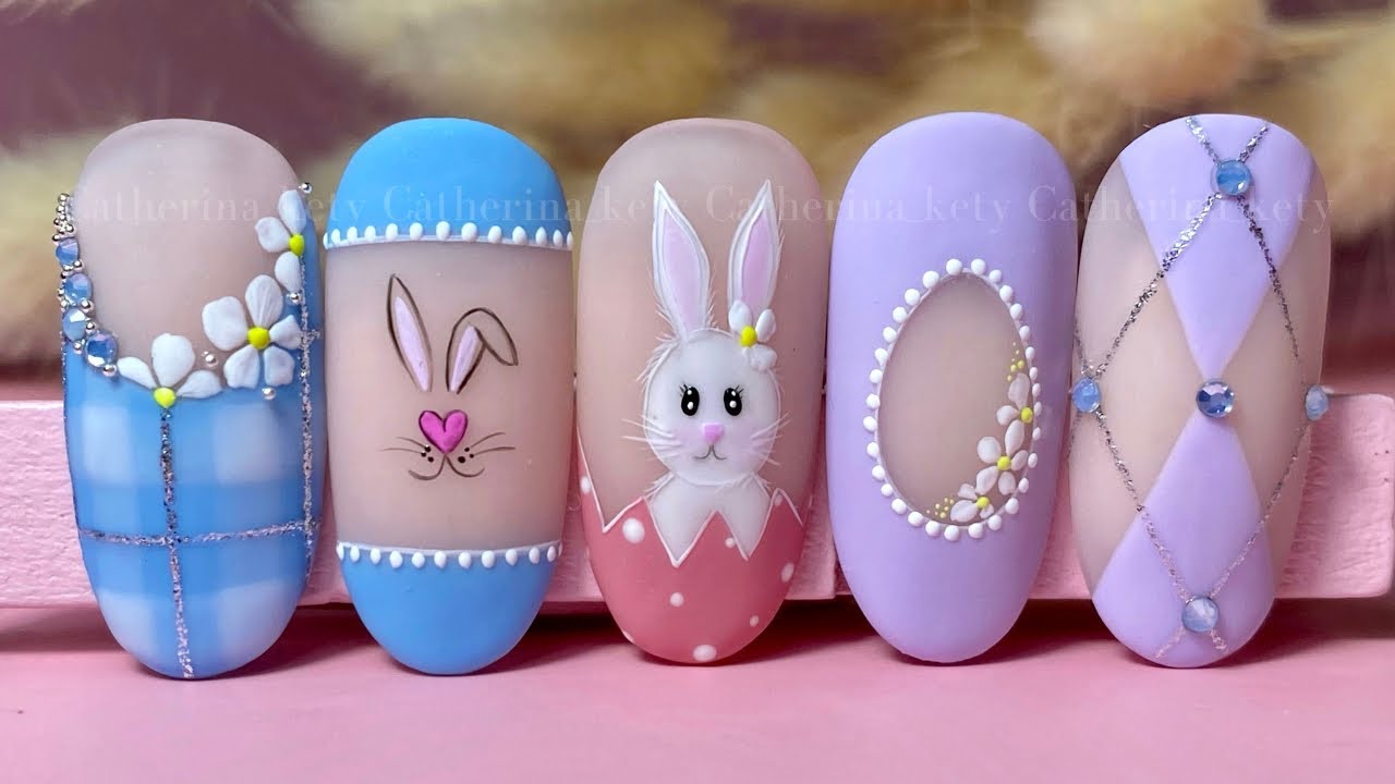 Easy Easter Nail ART|Easter Nails|Bunny Nail Art|Nail Art per Pasqua|Makear 🌸