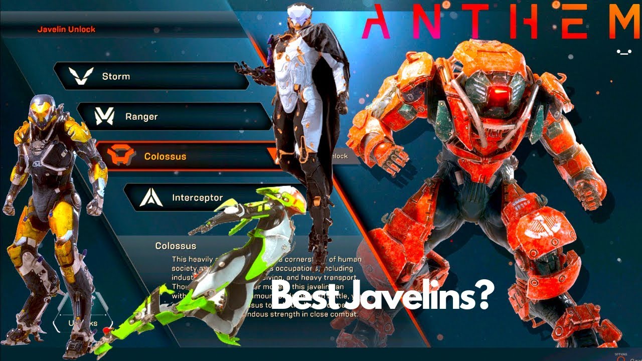 Anthem Character Creation All Javelins