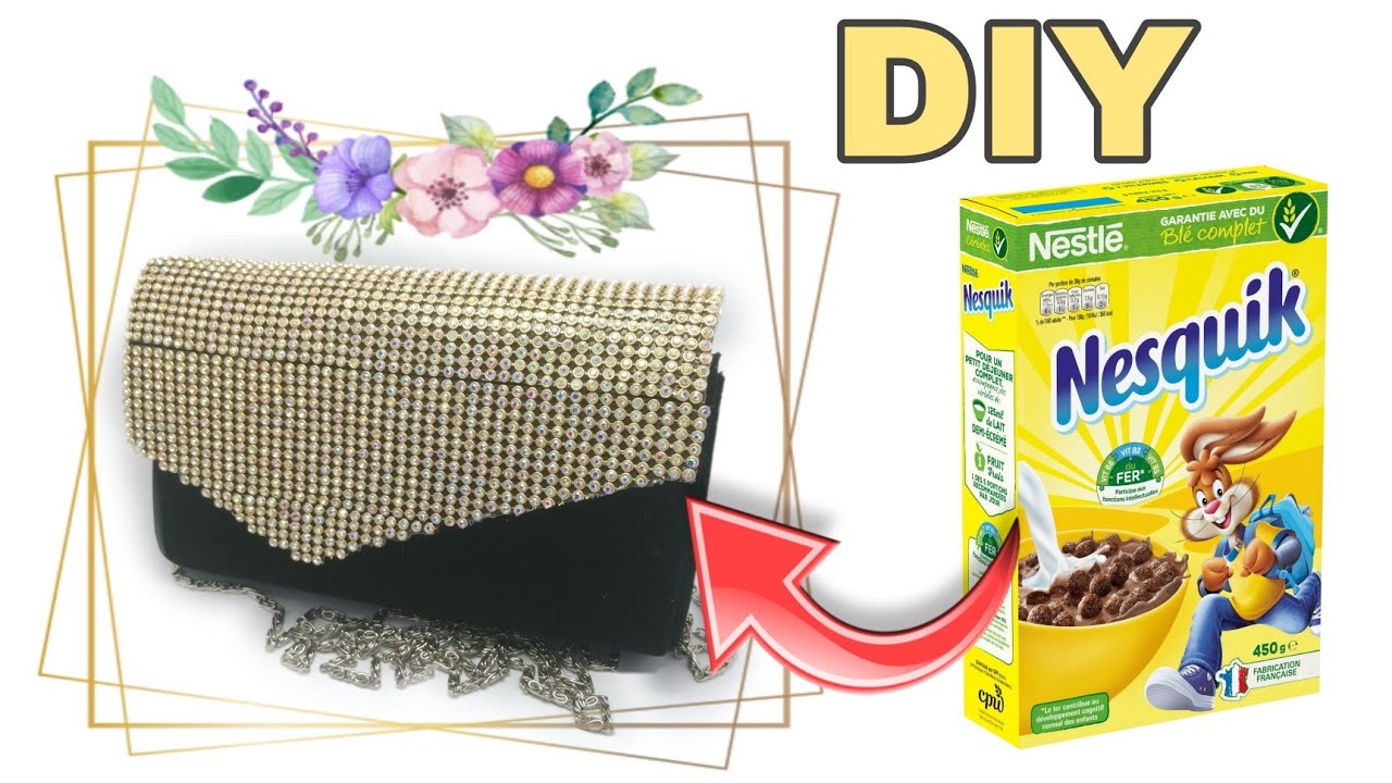 DIY look what i do with cereal box! / awesome clutch bag 👝